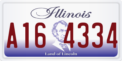 IL license plate A164334