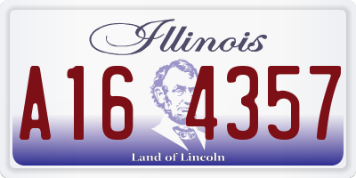 IL license plate A164357