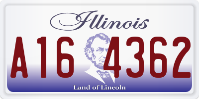 IL license plate A164362