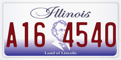IL license plate A164540