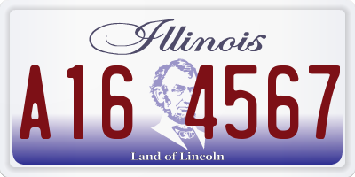 IL license plate A164567