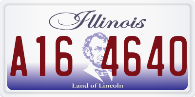 IL license plate A164640