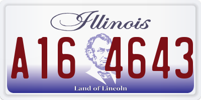 IL license plate A164643