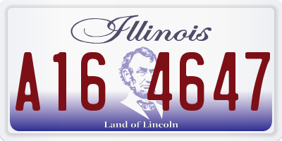 IL license plate A164647