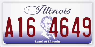 IL license plate A164649