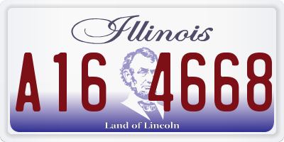 IL license plate A164668