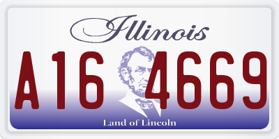 IL license plate A164669