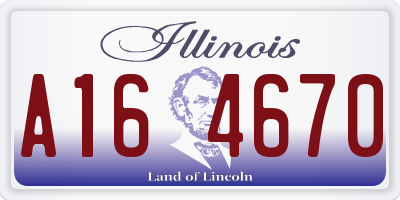 IL license plate A164670