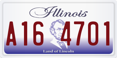 IL license plate A164701