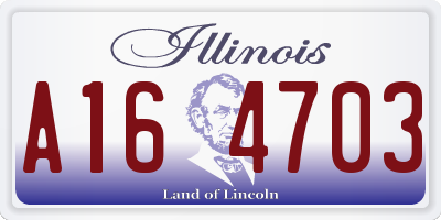 IL license plate A164703