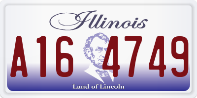IL license plate A164749