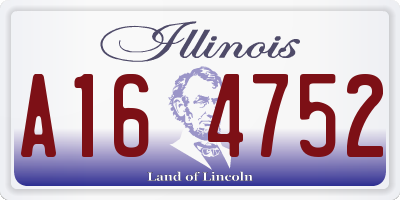 IL license plate A164752