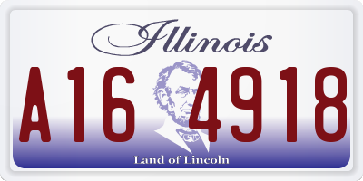 IL license plate A164918
