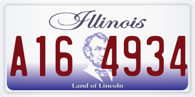 IL license plate A164934