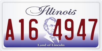 IL license plate A164947