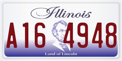 IL license plate A164948