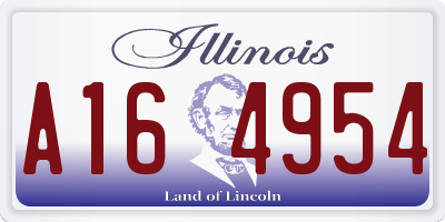 IL license plate A164954