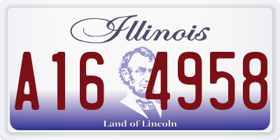 IL license plate A164958