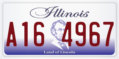 IL license plate A164967