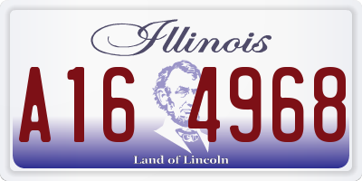IL license plate A164968