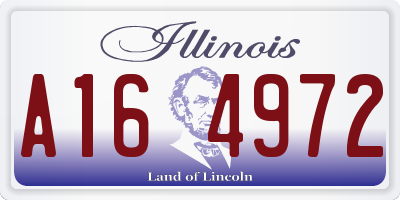 IL license plate A164972