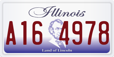 IL license plate A164978
