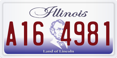 IL license plate A164981