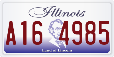IL license plate A164985