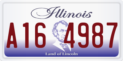 IL license plate A164987