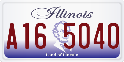 IL license plate A165040