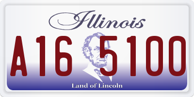 IL license plate A165100