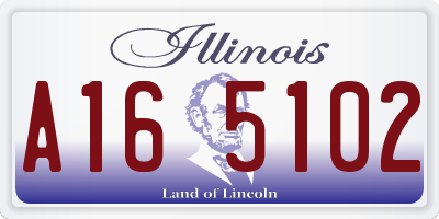 IL license plate A165102