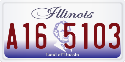 IL license plate A165103