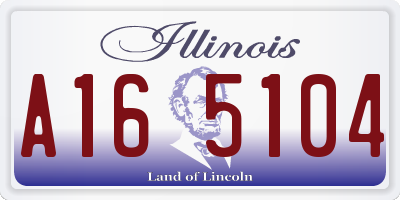 IL license plate A165104