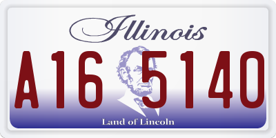 IL license plate A165140