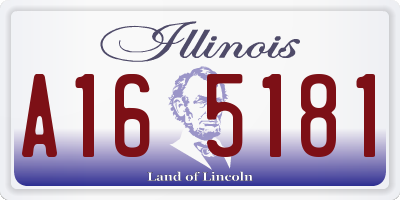IL license plate A165181