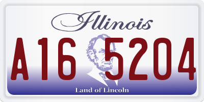 IL license plate A165204