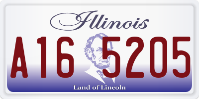 IL license plate A165205