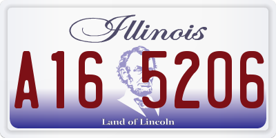 IL license plate A165206