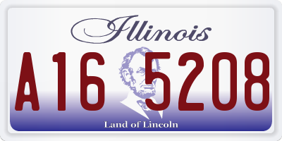 IL license plate A165208