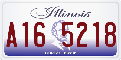 IL license plate A165218