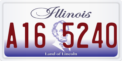 IL license plate A165240