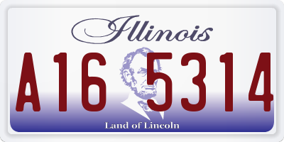 IL license plate A165314