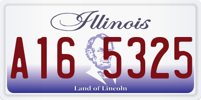 IL license plate A165325
