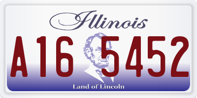 IL license plate A165452