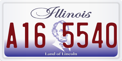 IL license plate A165540