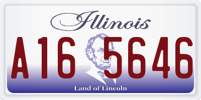 IL license plate A165646