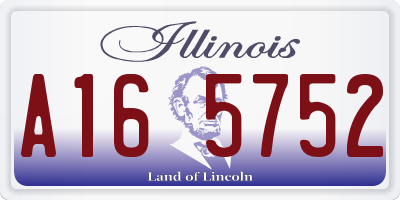 IL license plate A165752
