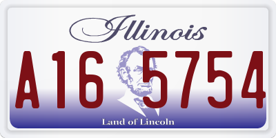 IL license plate A165754