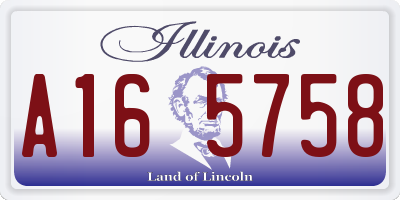 IL license plate A165758